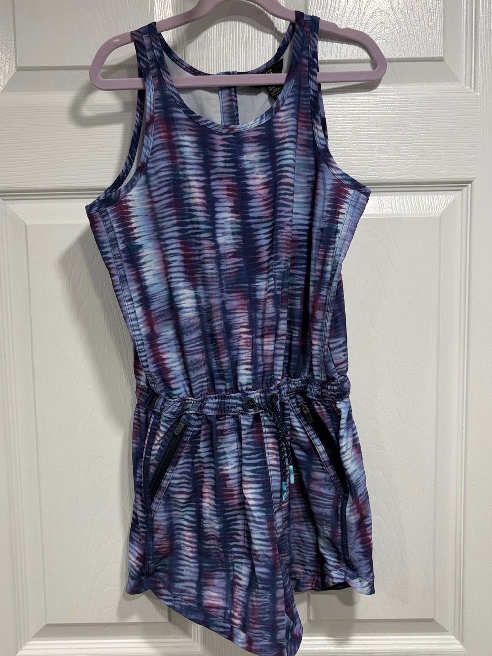 Athleta Girls' Purple & Blue Patterned Tank Romper